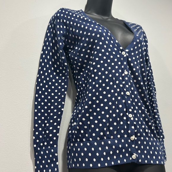 Polka dot fitted cardigan V neckline - Picture 2 of 5